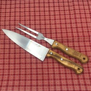 Butcher Shop Knife Carving Knife Fork Set Wood Handle Stainless Steel Japan